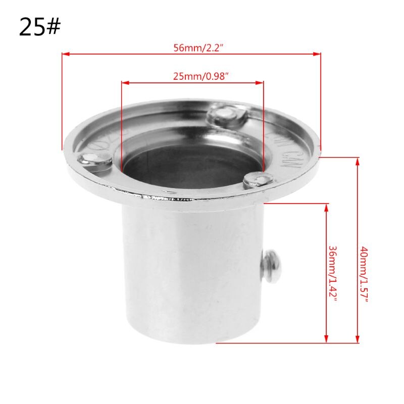 Wardrobe Rail Rod End Support Bracket Clothes Hanging Tube Holder Zinc Alloy F3MB: 25