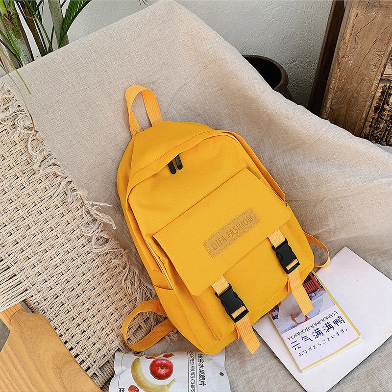 Backpacks Women Unisex Harajuku Large Capacity Chic Womens Korean Style Colorful Appliques Preppy Canvas Backpack: yellow