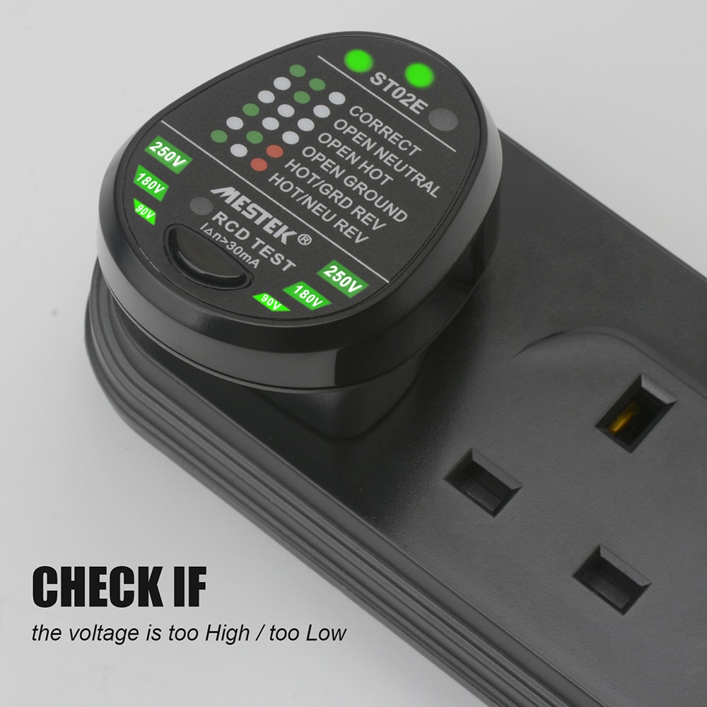 Practical Backlight Display RCD Electric Socket Tester Earth Wire Tester Wide Range of Applications