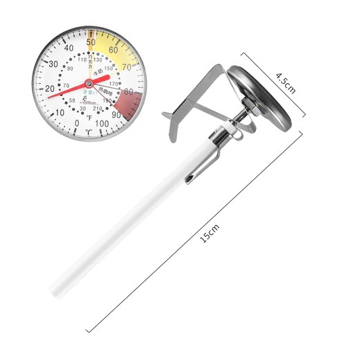 Cafetière avec thermomètre, compteur de Bar, thermomètre à mousse de lait, thermomètre mécanique de température de l&#39;eau avec sonde: Default Title