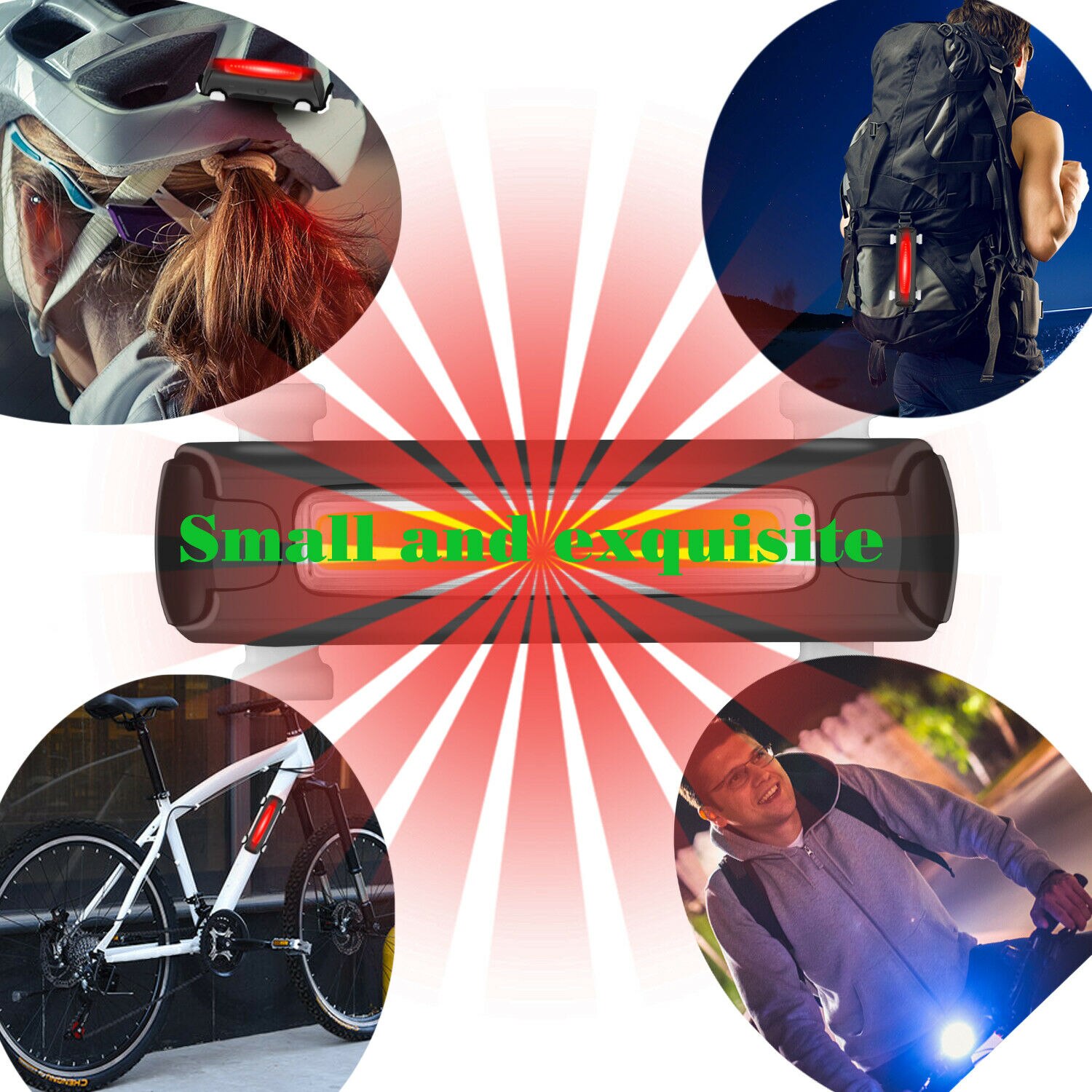 LED USB Rechargeable Bicycle Bike Cycling Front Tail Rear Light Warning Lamp