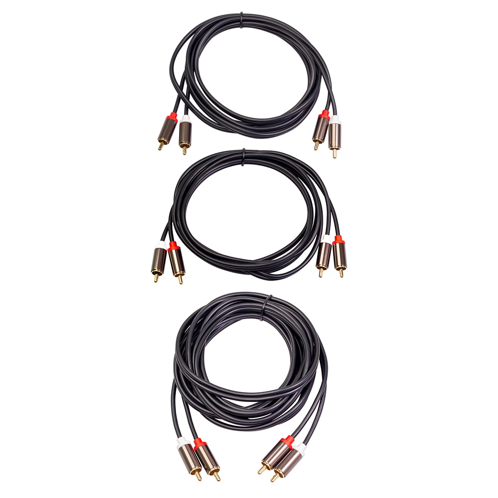 1m 2m 3m 2 RCA to 2 RCA Cable Male to Male Audio Cord for Home Theater DVD TV Connect to Power Amplifier CD Soundbox Speaker