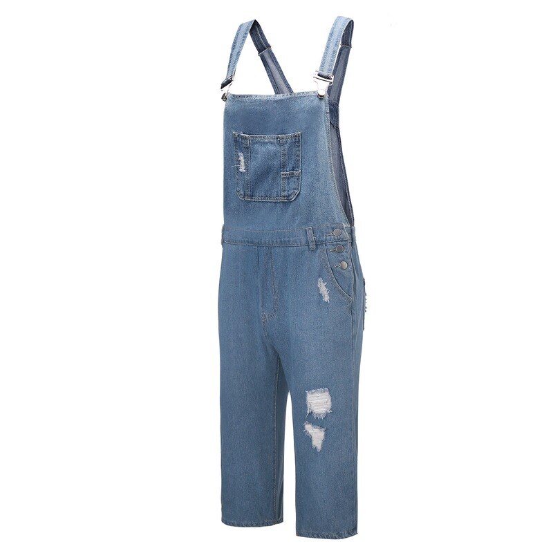 Salopette en jean déchiré pour hommes, salopette en Denim, grande taille, à la
