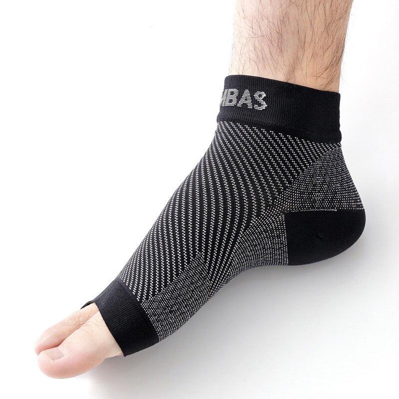 Tobillera elástica y transpirable para recuperación de lesiones, soporte de compresión, cesta para el dolor articular, calcetines deportivos para pies, calcetines de ciclismo: black / M