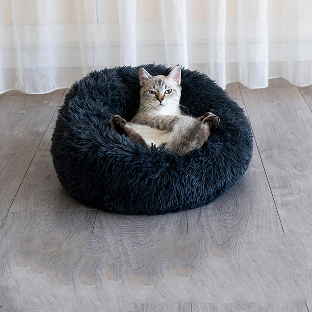 Autumn And Winter Thickening South Korean Plush Round Pet Nest Mat Cat Litter Kennel Small And Medium Cloth Pet Nest