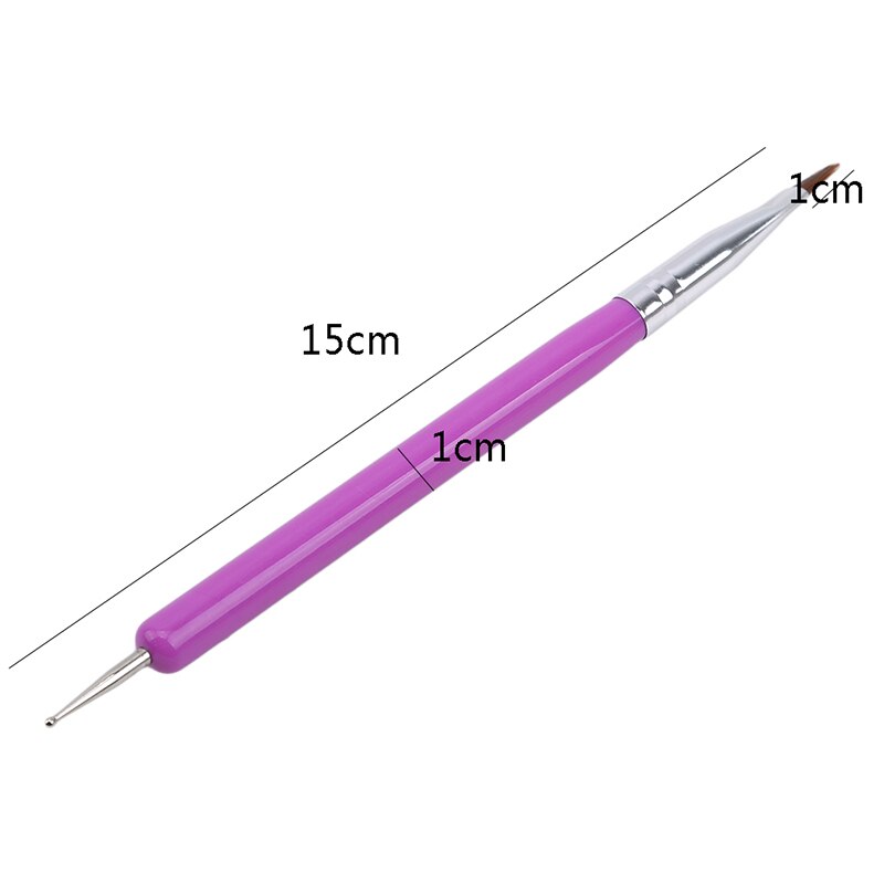 Bolígrafo de acrílico de doble uso de punta plana, punta de taladro, punta de flor, punta de punteado, bolígrafo, Gel UV, herramienta para pulir uñas