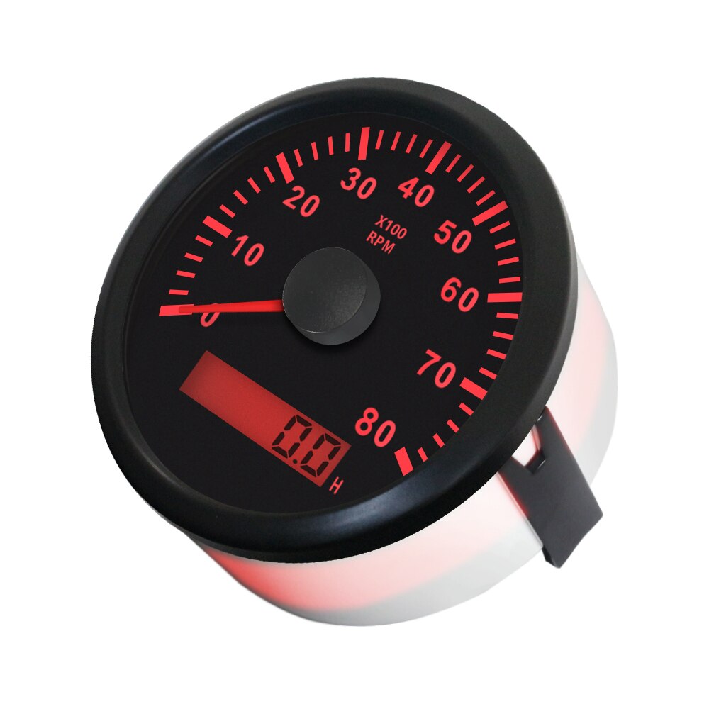 Universal Tachometer RPM REV Counter with Hour Meter 3000/4000/6000/7000/8000 RPM 85mm 9-32V with Backlight