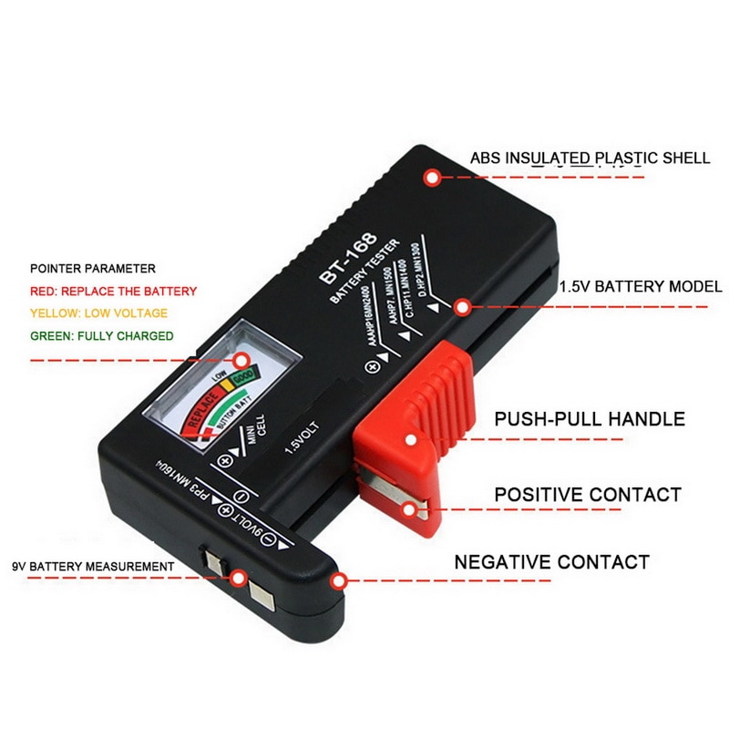Universele Digitale Batterij Tester Checker Voor Aa Aaa Cd 9V 1.5V Knoopcel Batterijen