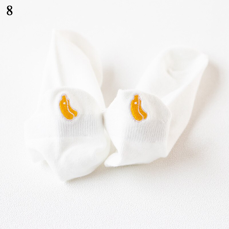 Cartoon Embroidery Fruit Ankle Socks Women Cotton white Short Socks Female Casual Summer Thin Boat Socks Hipster: 8