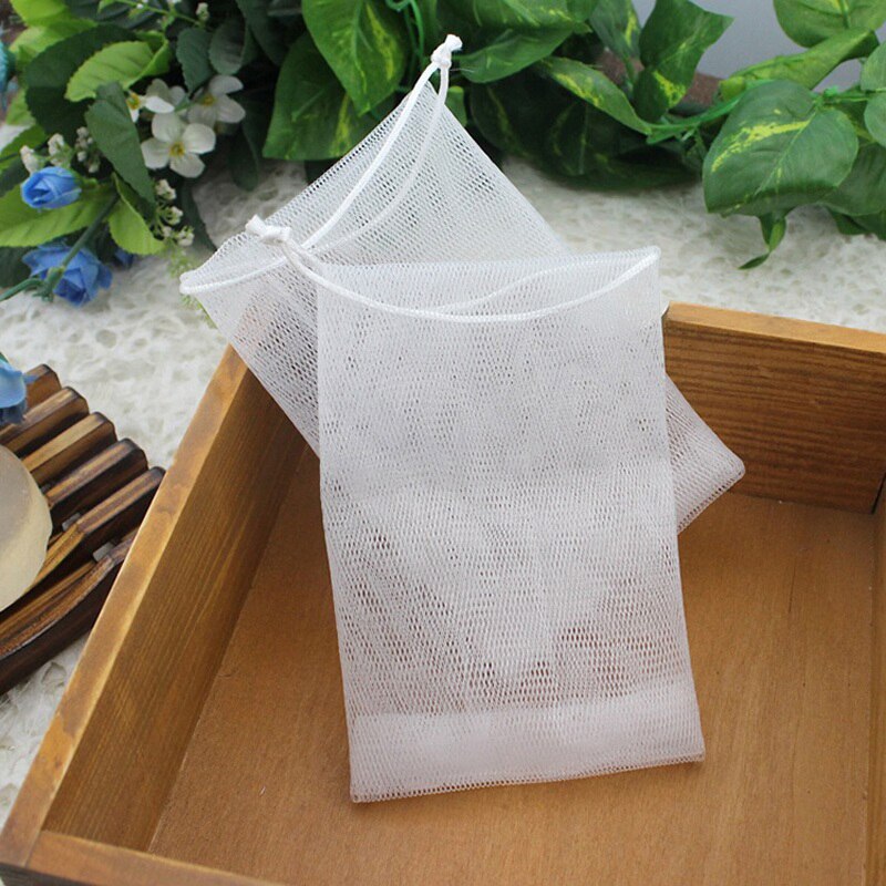 10 Stks/pak Mesh Zeep Sack Saver Pouch Koord Holder Tassen Voor Maken Bellen Niet Giftig Double-Layer