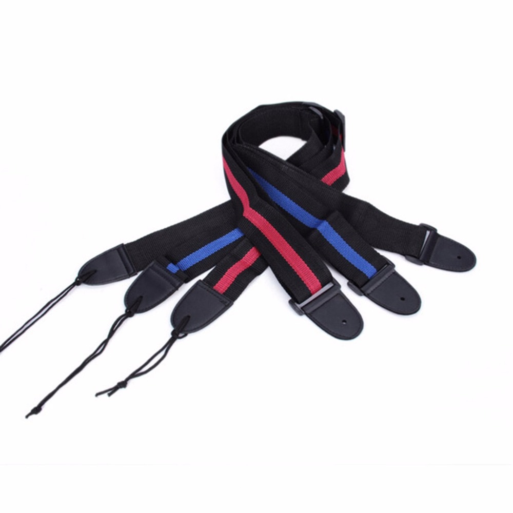Adjustable Durable Nylon Guitar Strap IRIN Ukulele Belt With PU Leather Ends 130cm Electric Acoustic Bass Guitar Strap
