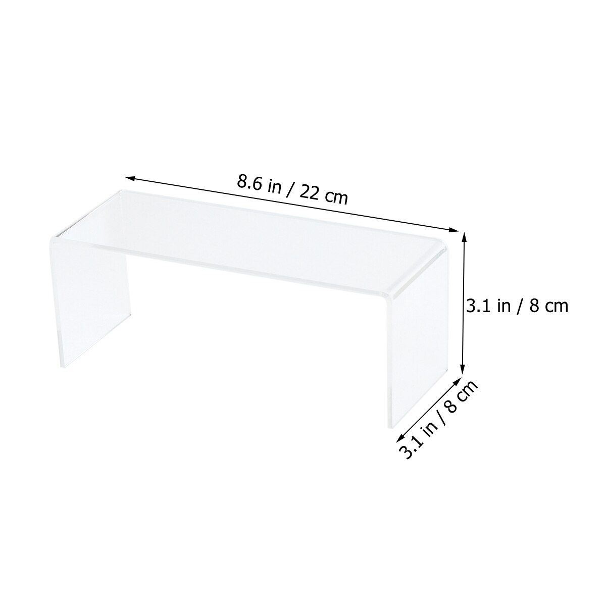 Exhibidores de acrílico transparente para joyería, 3 unidades: 22 x 8 x 8cm