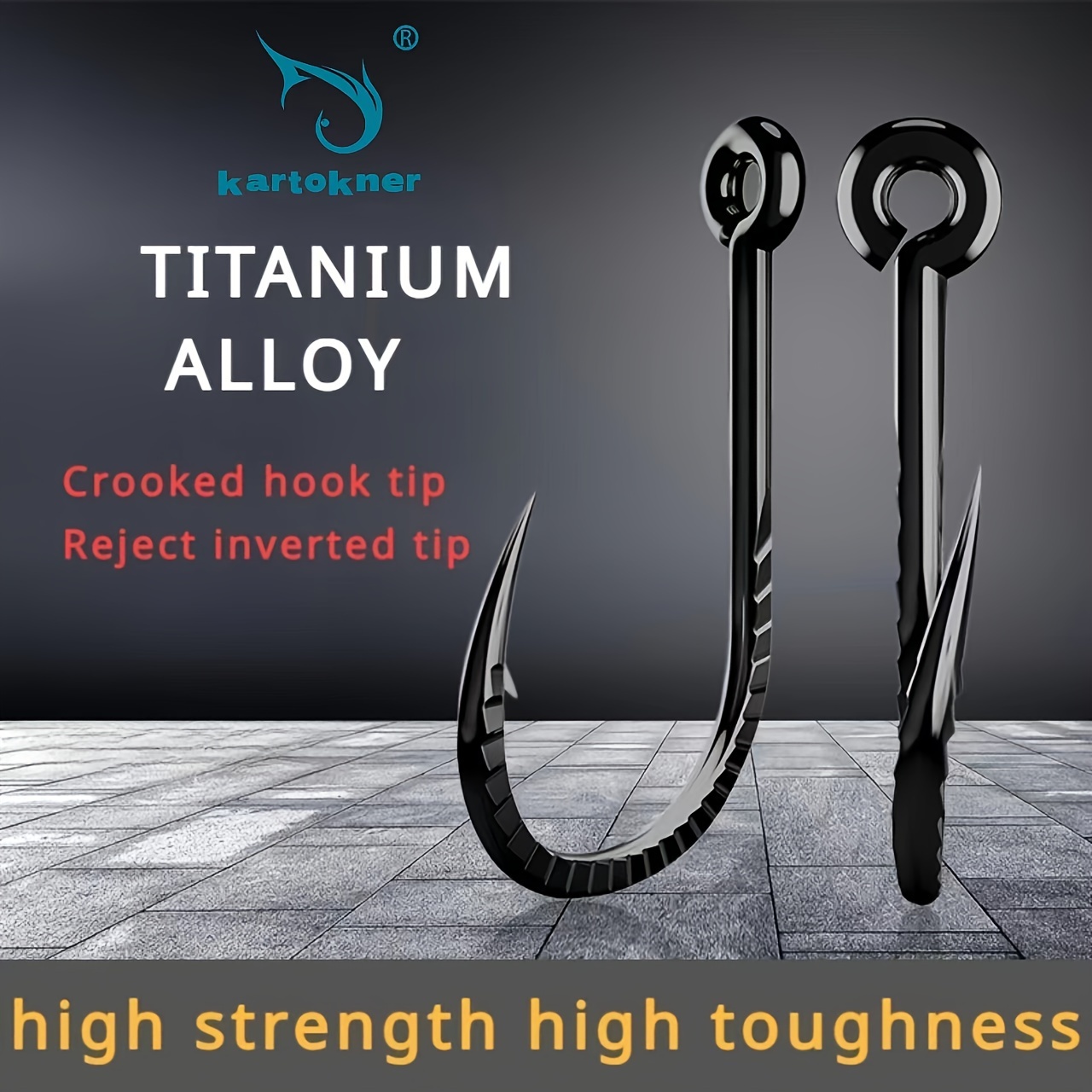 Titanium Alloy Fish Hooks 50 Pieces/box Crooked Mo... Grandado Titanium Alloy Fish Hooks 50 Pieces/box Crooked Mo... Grandado
