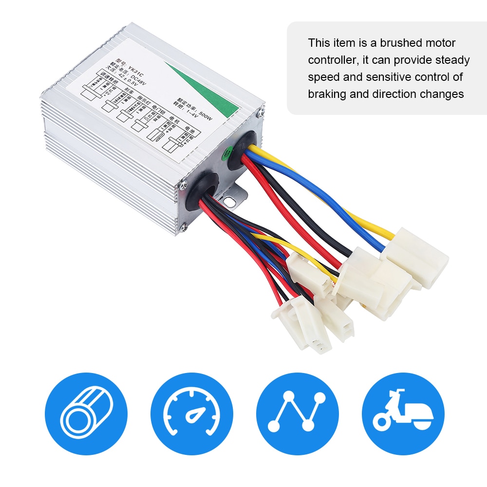 24V/36V/48V 250/350/500W DC Electric Bike Motor Brushed Controller Box for Electric Bicycle Scooter E-bike Controller Accessory