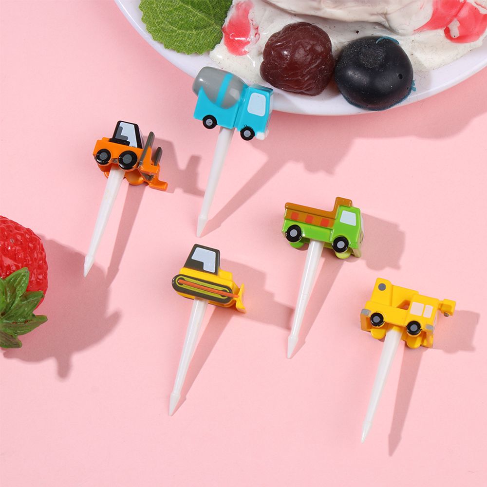 Children Cartoon Fruit Fork Plastic Animal Fruit Fork Picks Mini Snack Cake Dessert Pick Toothpick Bento Lunches Party Decor