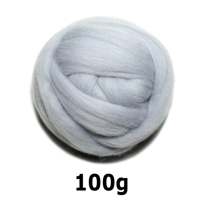 handgemaakte Wolvilt voor vilten 50g Light Grey Perfect in Naald Vilt 43 #: 100g