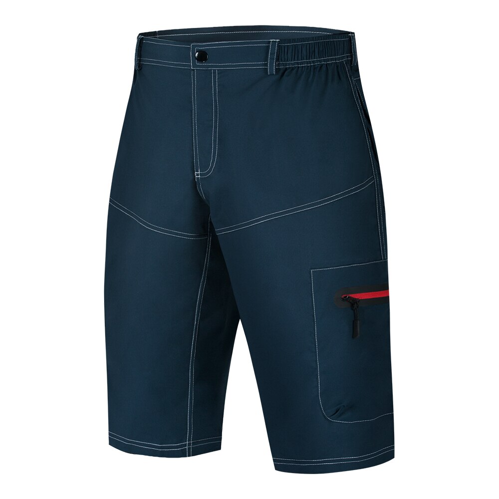 Wosawe mænd & #39 ;s korte ciclismo cykelshorts multi pocket mtb vandafvisende quick dry cykel bjergbukser motorcykel shorts: Bl133- mørkeblå / Xl