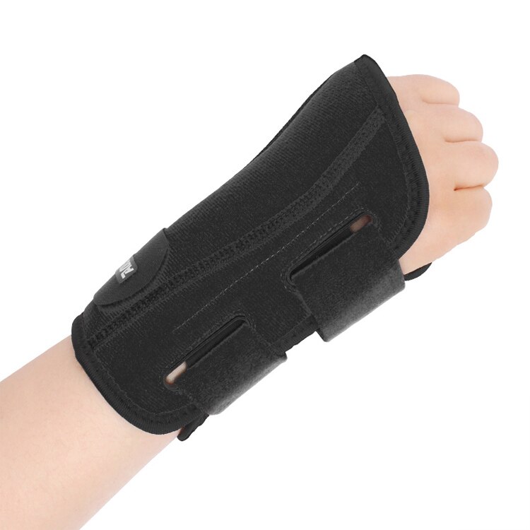 Aolikes elastische duim polsband veer stalen wikkel handpalm pols brace rechter of linker hand ondersteuning corrector bandage