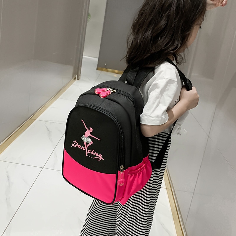 Children Ballet Dance Bags For Girls Embroidered Canvas Gymnastic Sport Backpack Kids Large Capacity Princess Package