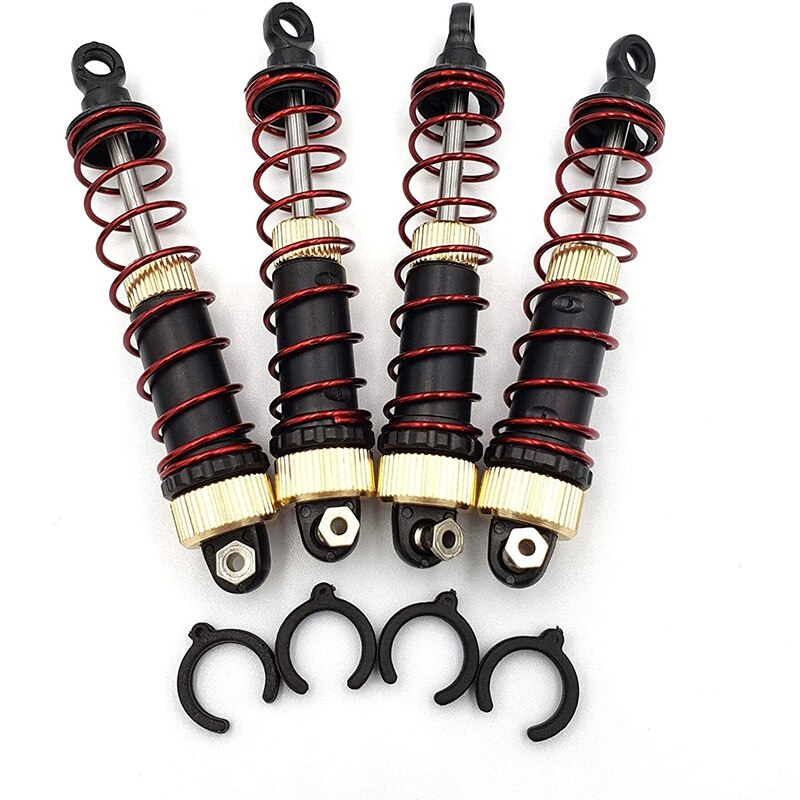 RC Schokdemper, 2 Stuks Stevige Duurzame RC 140mm Olie Gevulde Verstelbare Schokdemper Demper voor TRAXXAS SLASH 2WD 1/8 RC Auto(Rood