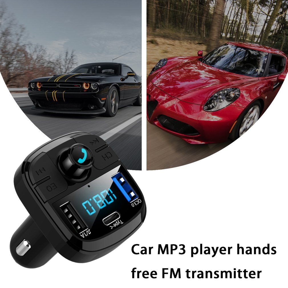 Multifunctional Car Mp3 Player Wireless Hands-free FM Transmitter MP3 Player FM Radio Adapter Charger Dual USB Output