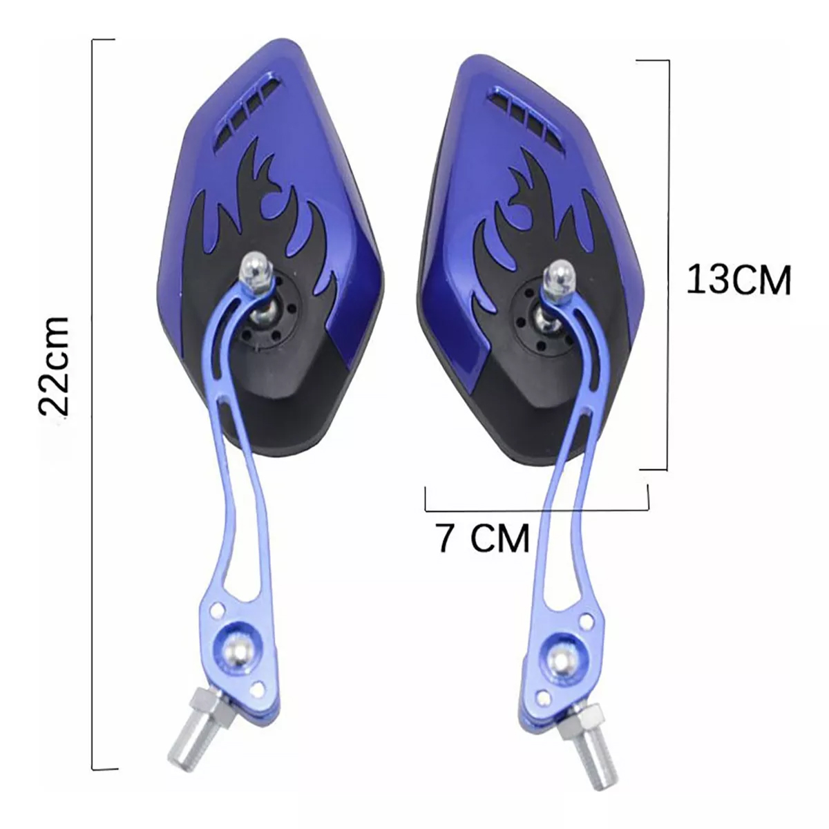 8 mm en 10 mm achteruitkijkglas motorfiets zijspiegels - 2 stuks voor cruisers, choppers, cafe rackers en terreinfietsen