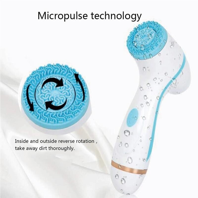 Instrumento de limpieza facial eléctrico Usb con cabezal de repuesto, cepillo de máquina profunda para eliminar puntos negros, dispositivo para la piel, F8Q7