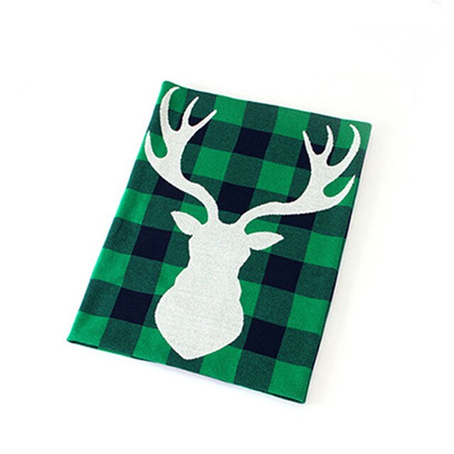 Couverture de noël en tricot pour bébé garçon et fille, édredon pour -né, vêtements à tenir, collection automne-hiver: 82W541 Green