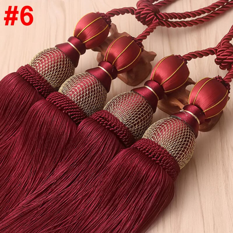 Rideaux Holdbacks glands pour rideaux Embrasse Rideau Rideau accessoires gland Tieback derniers produits chinois CP066-40: Wine Red