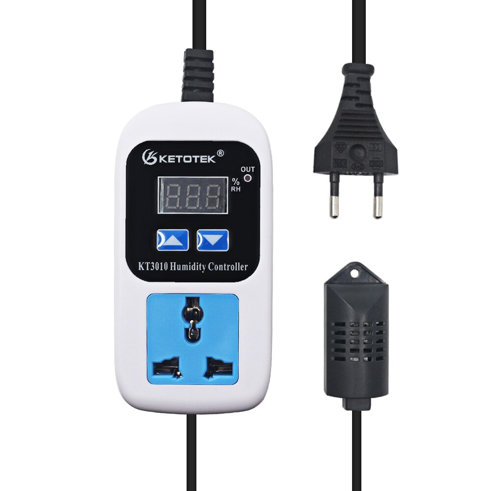 Enchufe controlador Digital de humedad para higrómetro, higrómetro, salida de Control de humedad, 99% V, 110V, 10a con Sensor de humedad, 0 ~ 220 RH