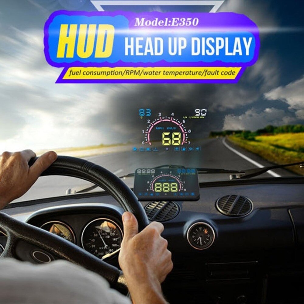 5.8-Inch OBD II Universal Hud Head Up Display Windshield Projector Hud Projector OBD2 EUOBD Car Driving Speed Meter