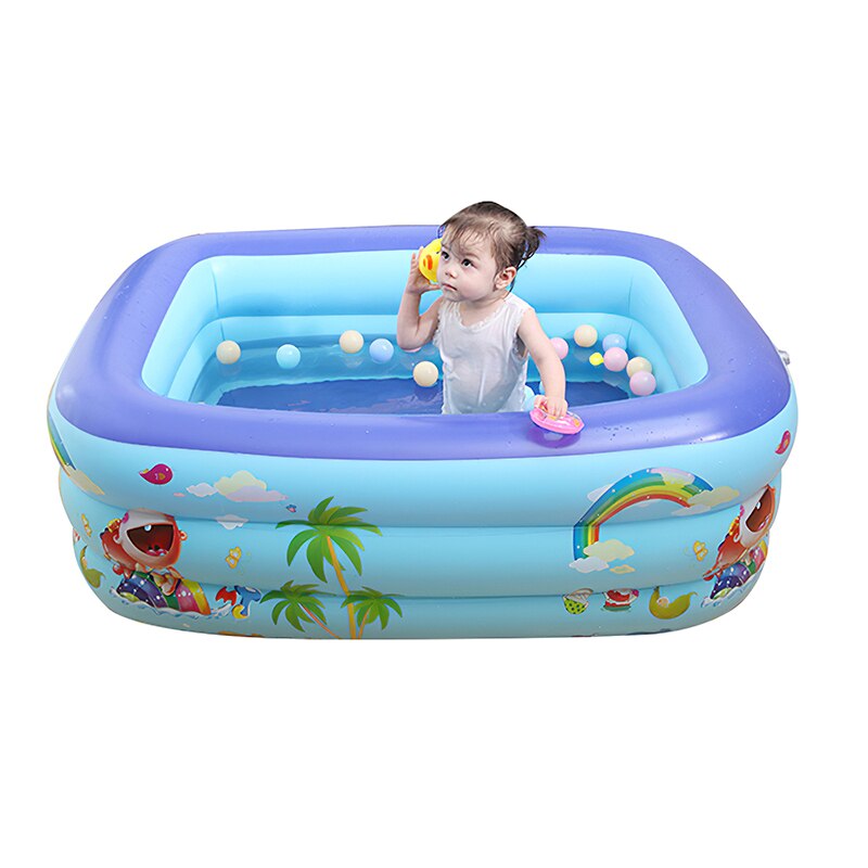 Piscina Inflable Para Bebés Y Niños - Bañera De Agua Cuadrada, 120x85x35 Cm, Azul - Ideal Para Verano Y Juegos En Casa