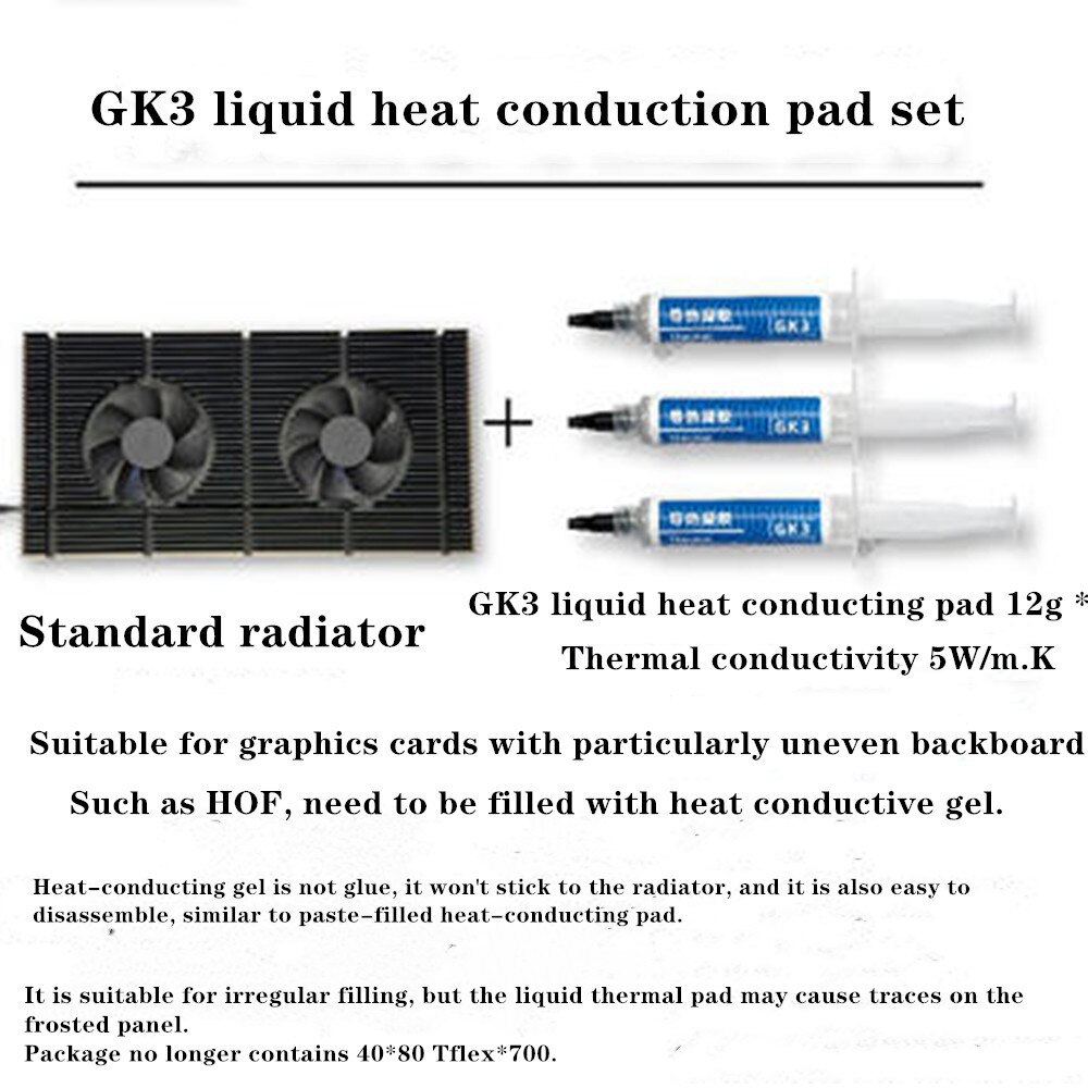 Voor Rtx 3090 3080 3070 Serie Grafische Kaart Vga Vram, aluminium Paneel + Dual Pwm Fan Cooling Cooler Gpu Backplate Geheugen Radiator: RED