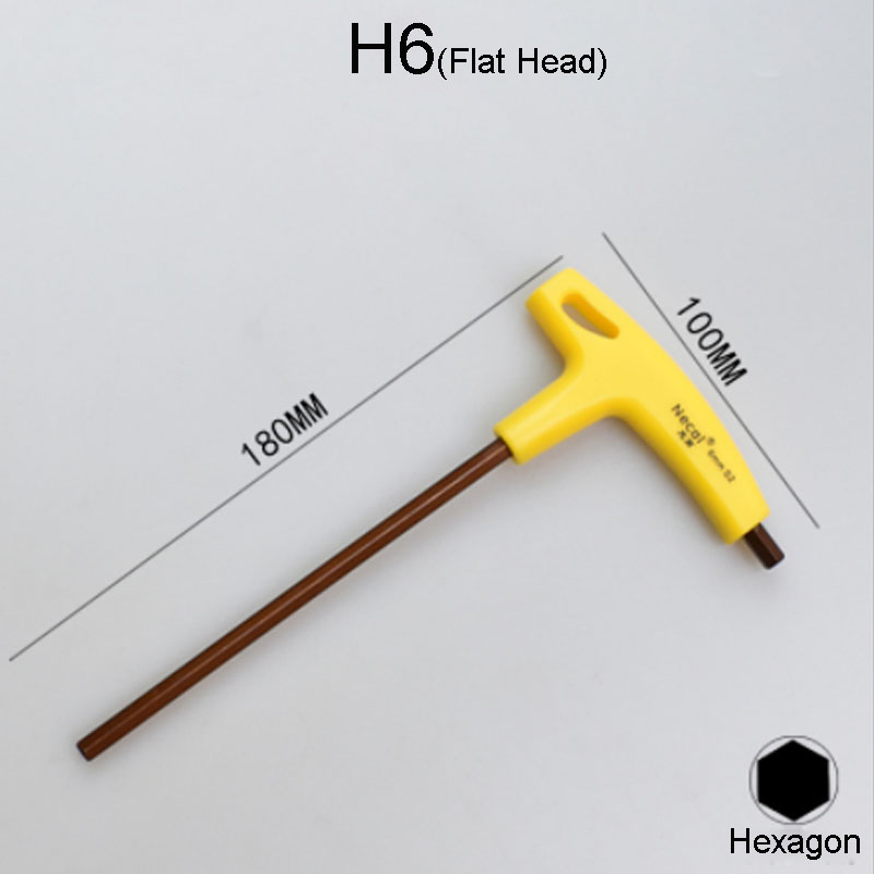 1PCS T-Handle Hex Key Wrench 400mm Flat/Ball head Hex Socket Screwdriver Universal Double-end Wrench Allen Screws Tools: H6-1PCS