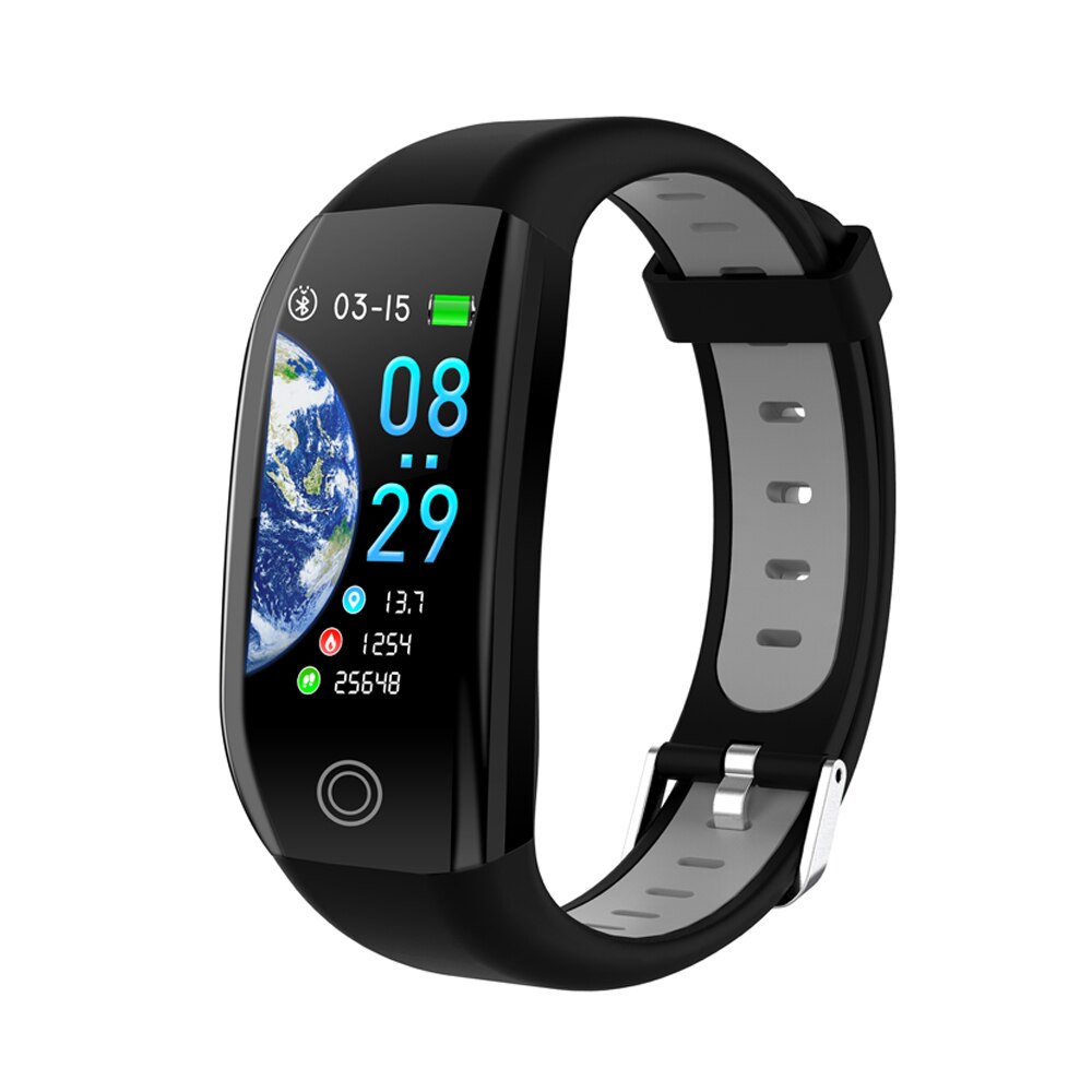 Gps-aktivitätstracker, smartes armband mit 1.14- zoll-display, blutdruck- und herzfrequenzmessung, wasserdichtem fitness-tracker: F21 grau