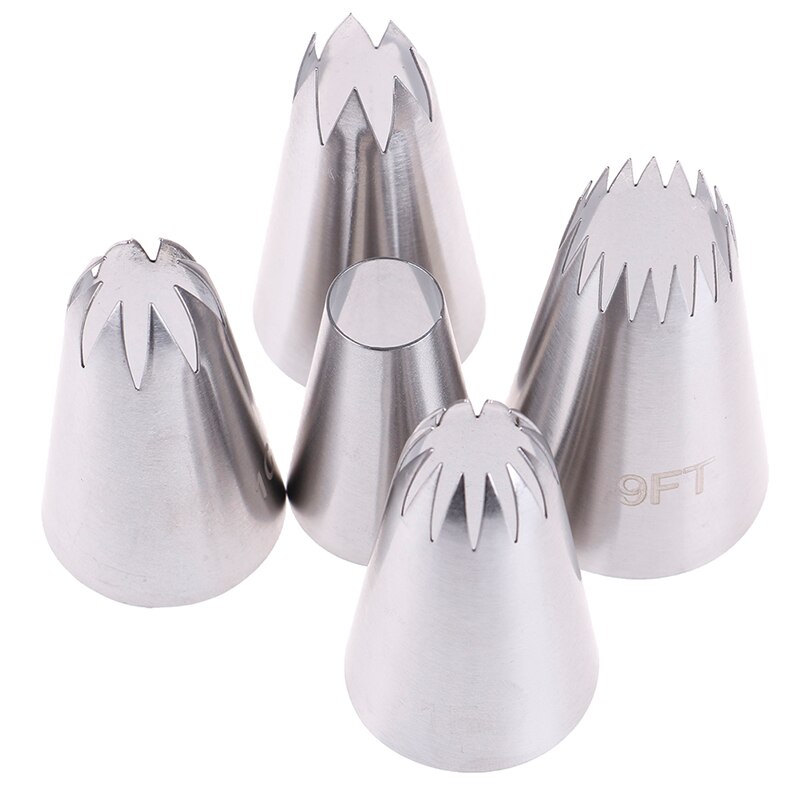 5 stks/set Grote Russische Icing Piping Pastry Nozzle Tips Gereedschap Taarten Decoratie Set Rvs Nozzles Cupcake