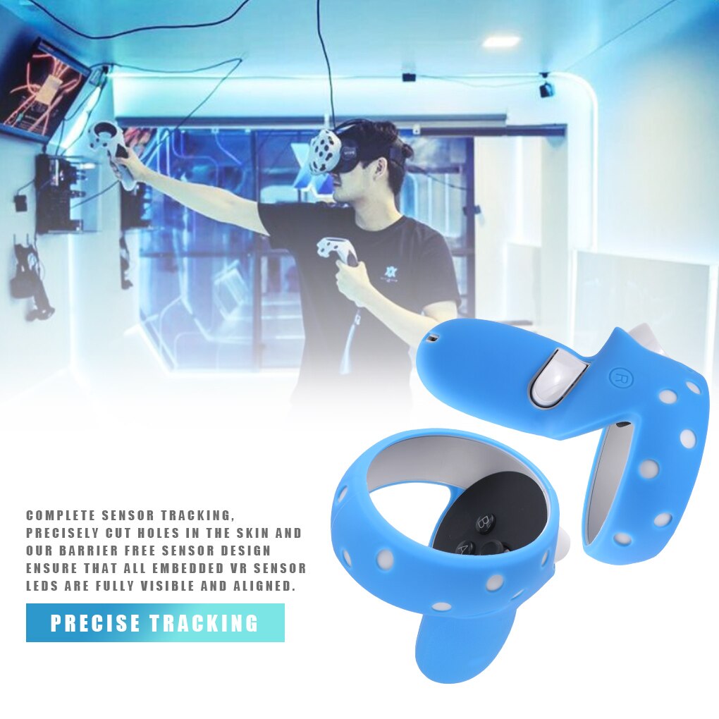 Vr Headset Cover Silicone Vervangbare Vr Handvat Cover Volledige Protector Vervanging Voor Oculus Quest 2, grijs/Blauw/Zwart/Rood