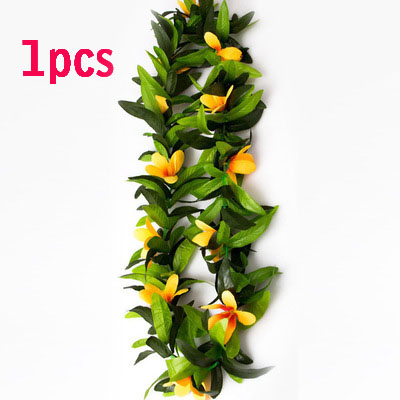 3 stk hawaiian kunstige blomster guirlande halskæde sommerfugl blad blomst leis blad fest hawaiian pool fest dekorationer: Orange 1 stk