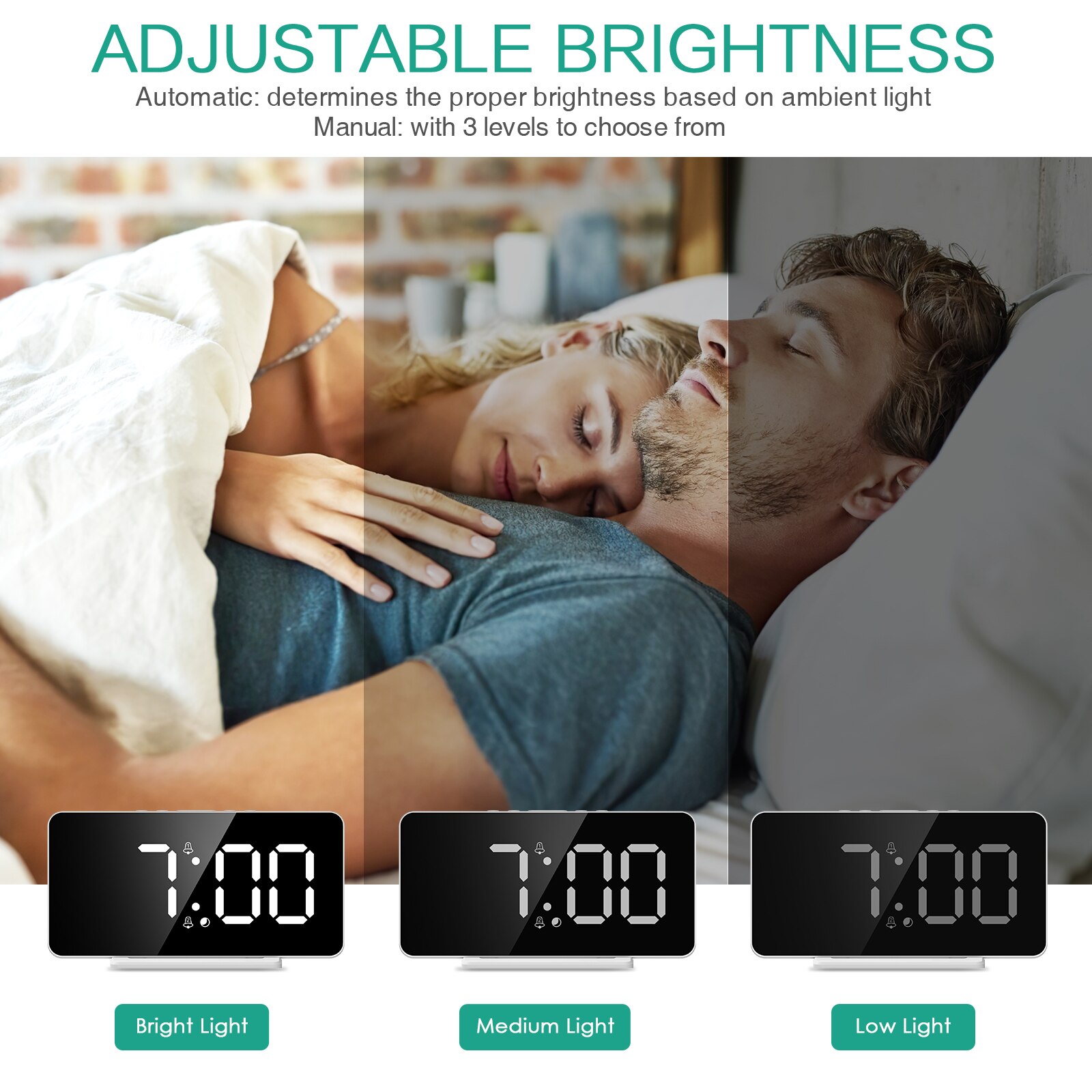ORIA LED Digital Clever Wecker Uhr Tisch Elektronische Schreibtisch Uhren USB aufwachen hoch Uhr Schlummern USB aufwachen hoch Alarm wohnkultur