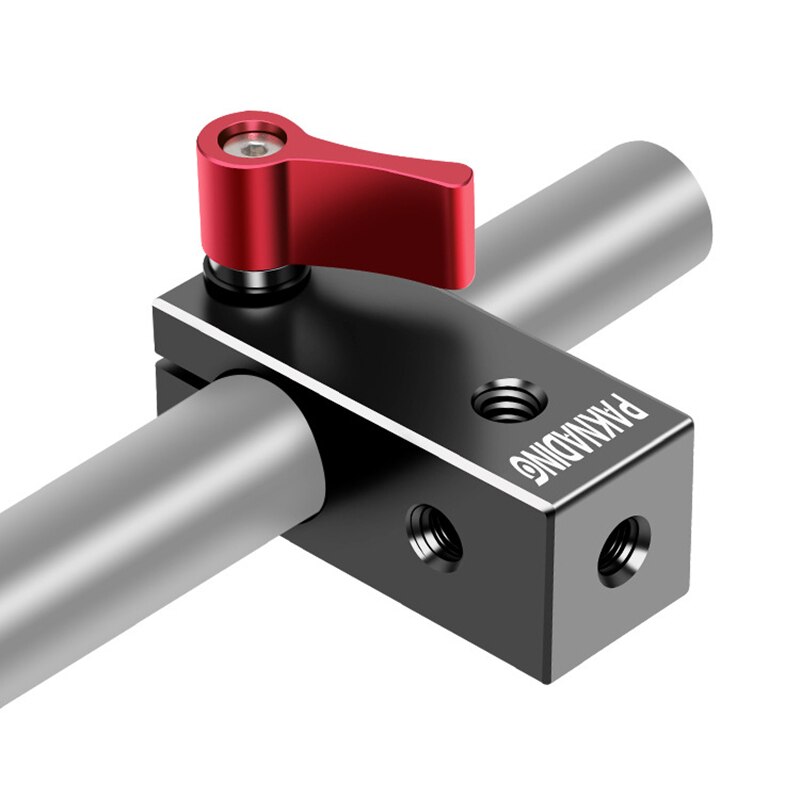 Single Rod Clamp 15mm Rail Rod Connector Adapter w/ 1/4"-20 3/8 Threads Holes for 15mm Dslr Rig for Microphone LED Light DIY