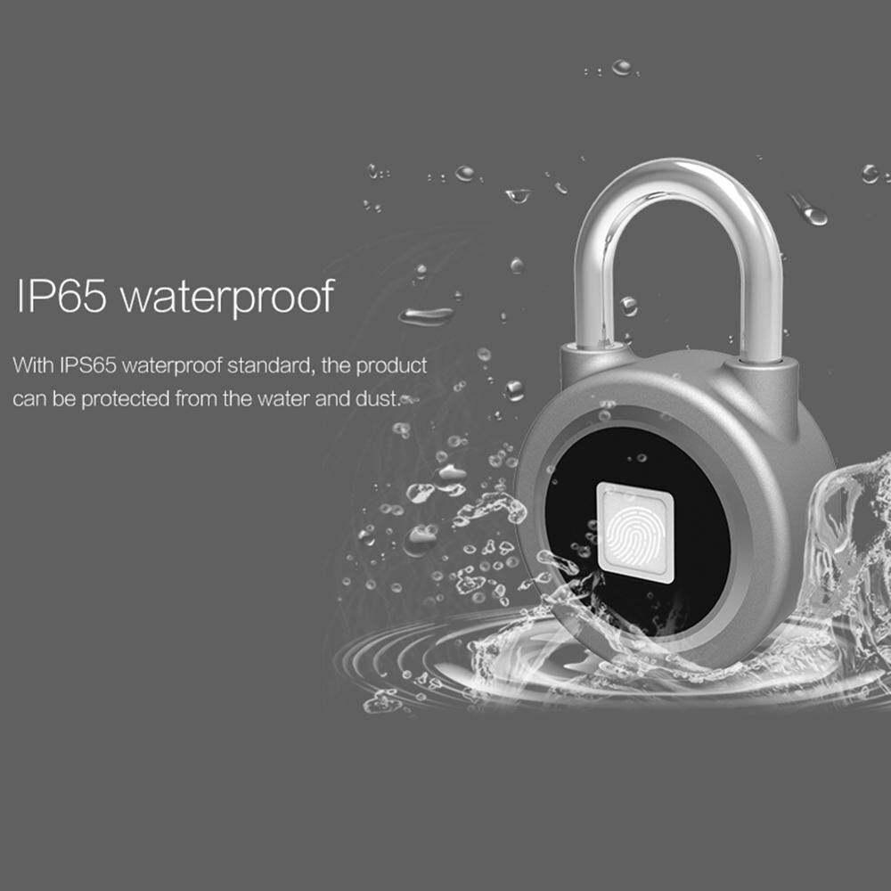 P2 Smart Keyless Fingerprint Lock Bluetooth Phone APP Unlock Waterproof Anti-Theft Padlock Door Lock for Android iOS