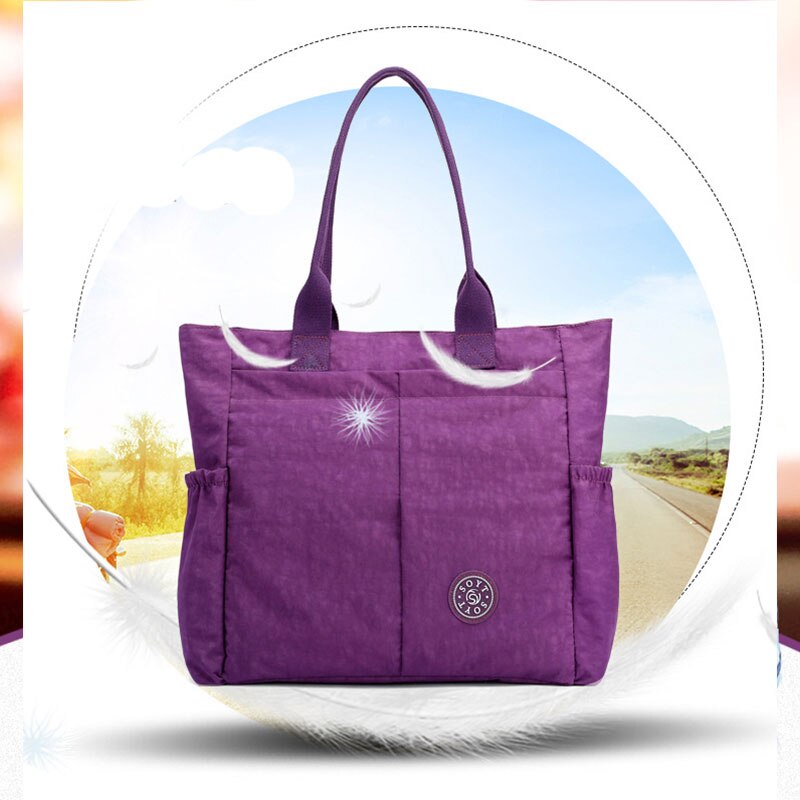 10 farger kvinners uformelt lerret stor kapasitet vanntett lett skulderveske håndveske mamma bag