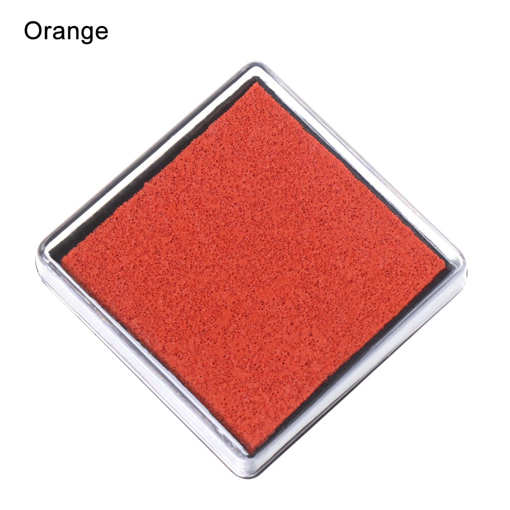 1PC Colorful Ink Pad Printing Oil Stamp Pads Fingerprint Square Inkpad Sponge Scrapbooking Drawing Toys DIY Office School Supply: Orange
