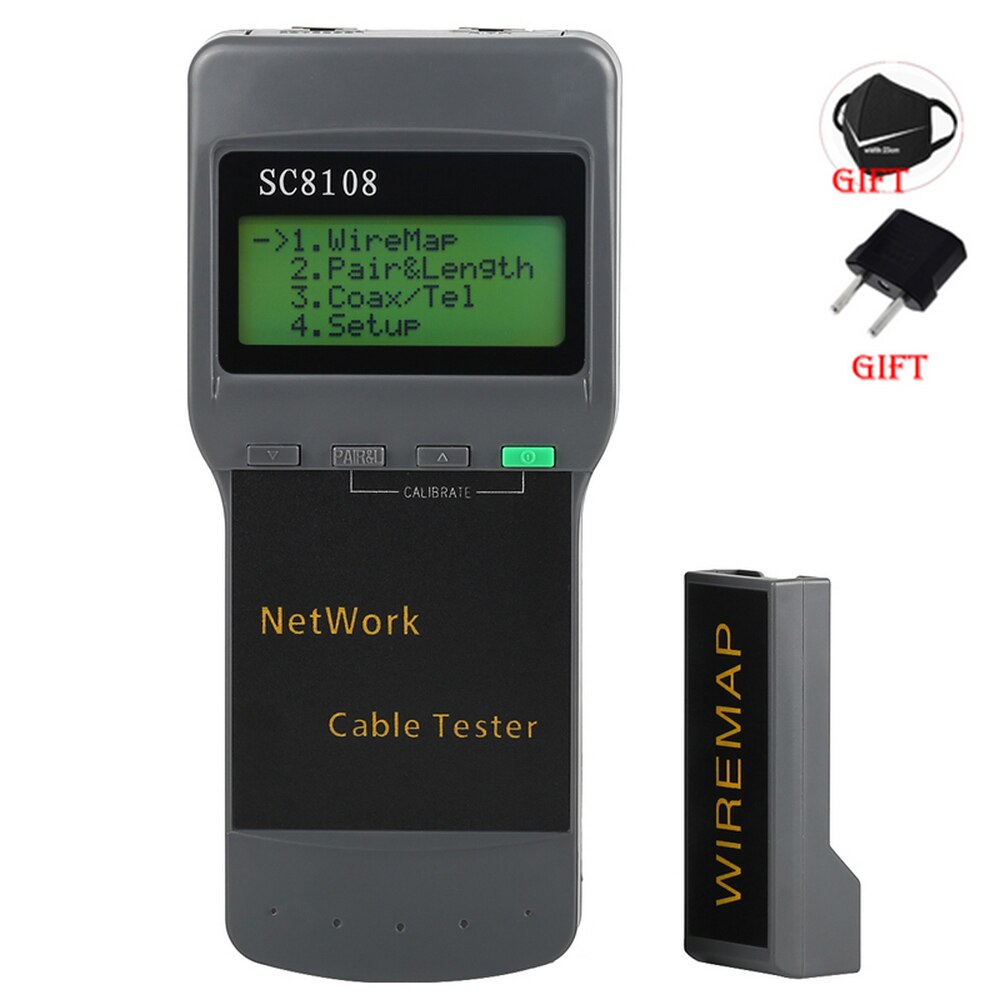SC8108 Lcd Draadloze Netwerk Tester Meter & Lan Telefoon Kabel Tester & Meter Met Lcd-scherm RJ45 Kabel Tester Instructie handleiding