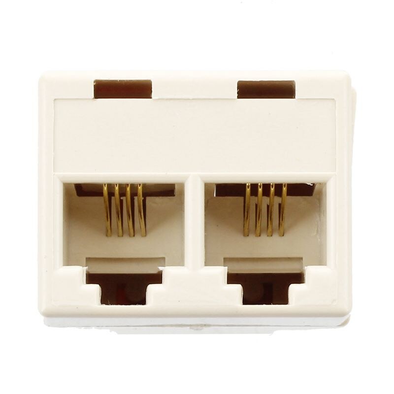RJ11 4 Pins Female 1 to 2 Telephone Splitter Connector Adapter