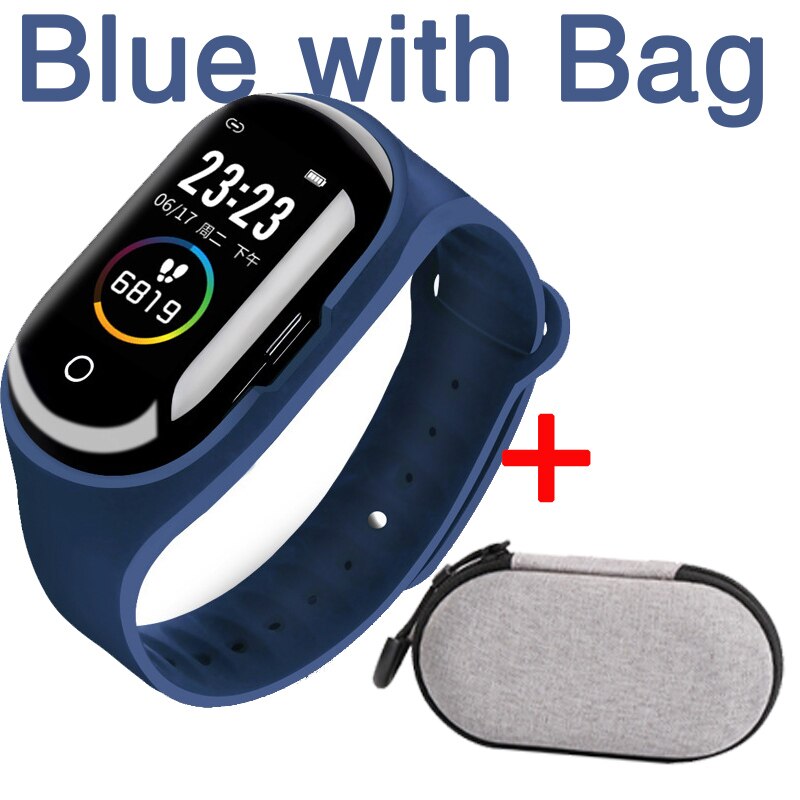 Smart Horloge Met Bluetooth Hoofdtelefoon M1 Draadloze Koptelefoon Oordopjes Wearbuds 2 In 1 Smartwatch Armband Tws Oordopjes Headset: blue with bag