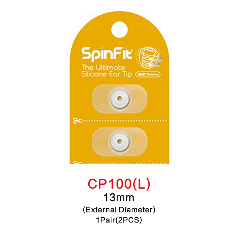 Original dunu spinfit  cp100 cp800 in- øret patenteret silikone øretelefoner øreprop 1 par  (2 stk): Cp100- l (13mm)