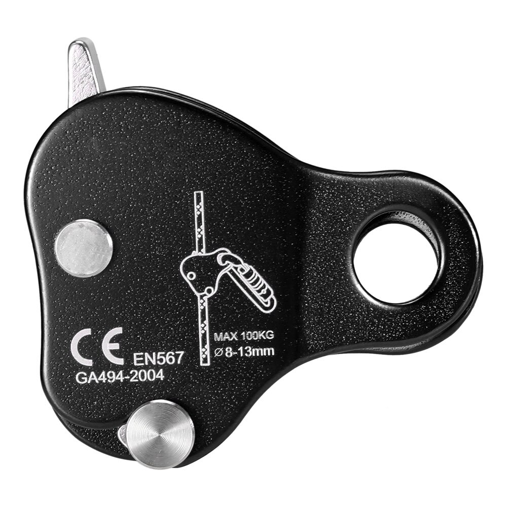 Safety Climbing Protective Ascender 220LB Climbing Protective Device Rope Grip Outdoor Climbing Rigging 8-13MM Rope: black
