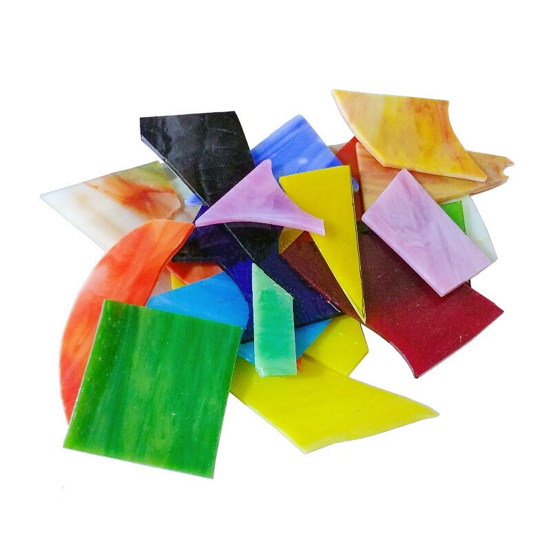 Azulejos de mosaico de vidrio de Mica Irregular para iglesia, piezas de vidrio roto transparente para manualidades, materiales de mosaico decorativos de pared DIY de 500g
