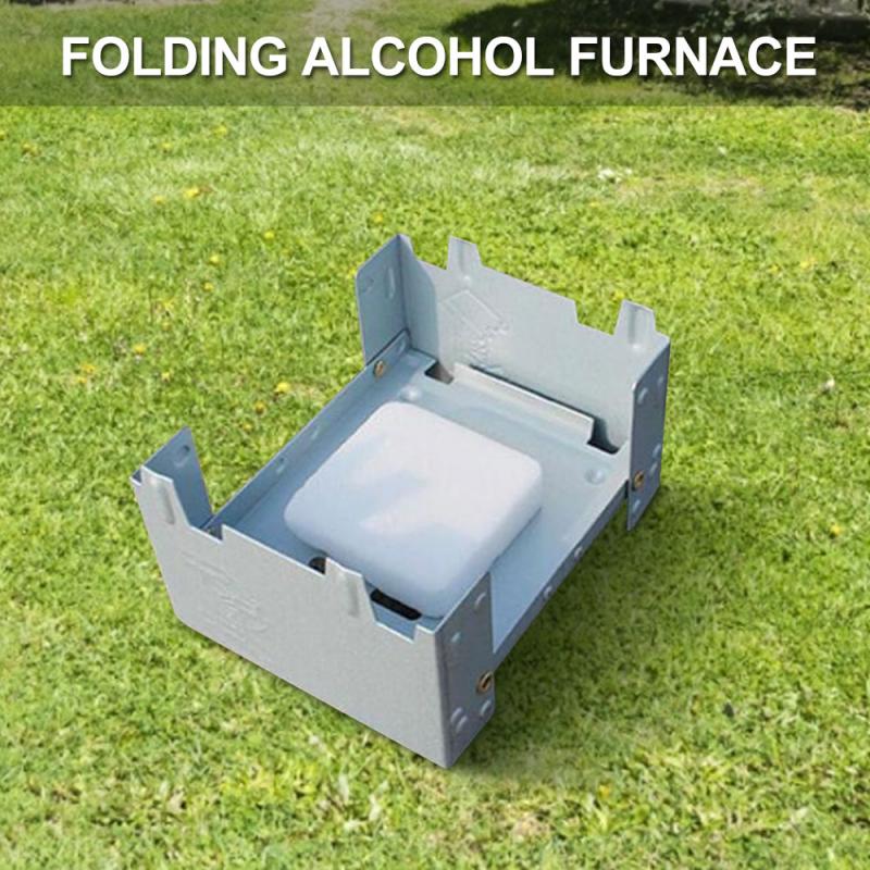 Outdoor Alcohol Stove Mini Foldable Solid Fuel Wax Stove Portable Camping Alcohol Burner Lightweight Picnic Alcohol Stov